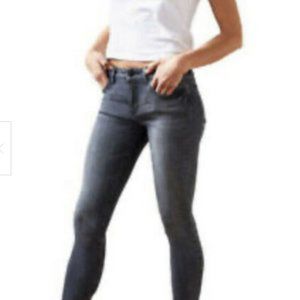 WARP + WEFT JFK New York City Skinny Jeans Distressed Black Size 28